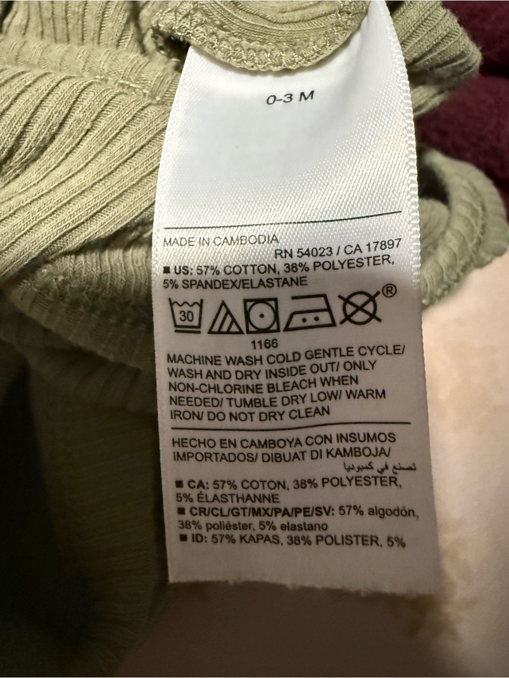Old Navy Olive Ribbed Long-Sleeve Baby One-Piece - Picture 5 of 5